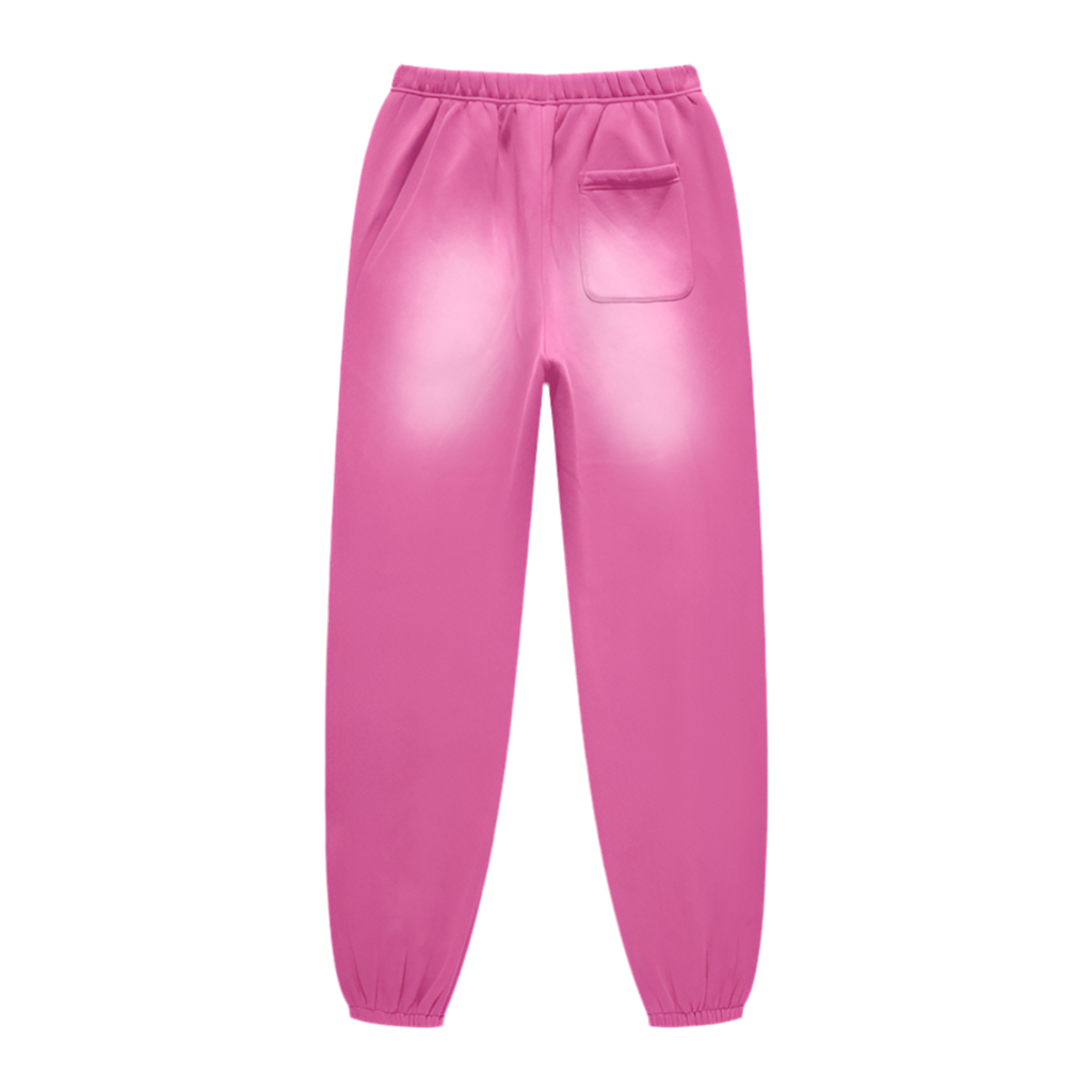 Pink Abrasion Washed Dyed Fleece Joggers